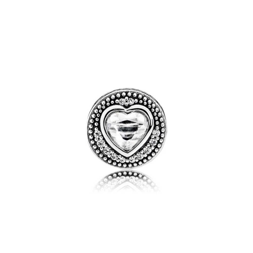 NWOT Pandora ESSENCE Passion Silver Cubic Zirconia Charm